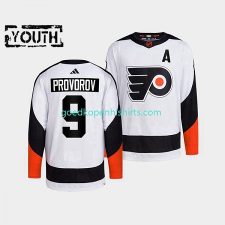 Philadelphia Flyers Ivan Provorov 9 Adidas 2022 Reverse Retro Wit Authentic Shirt - Kinderen